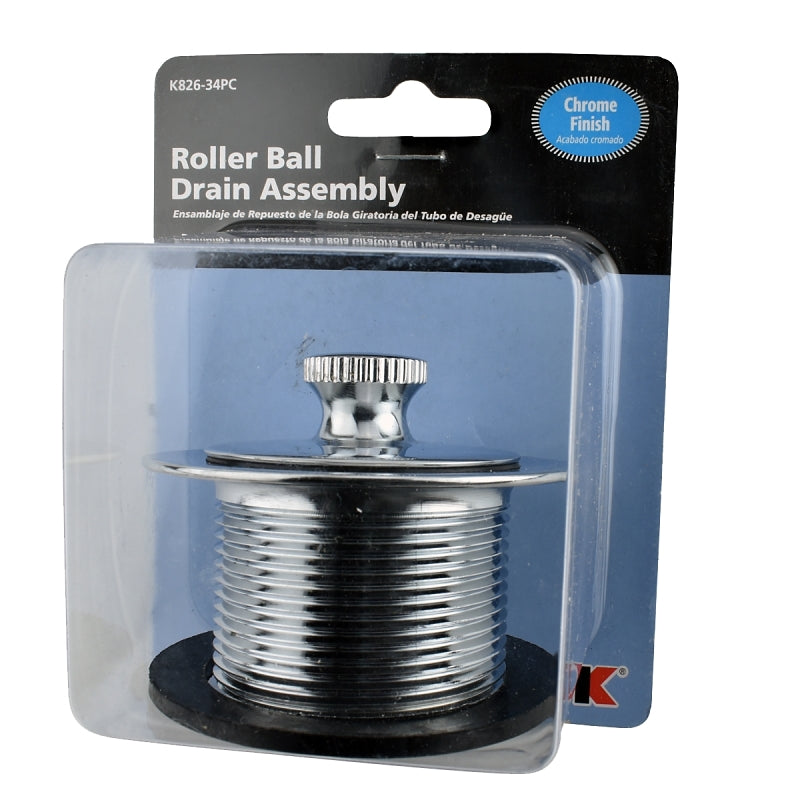 KEENEY Keeney K826-34PC Roller Ball Closure Assembly with Strainer, Metal, Polished Chrome, Specifications: 1-1/2 in Size PLUMBING, HEATING & VENTILATION KEENEY