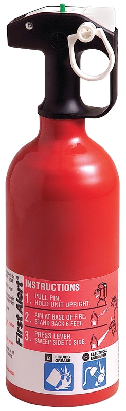 FIRST ALERT First Alert AUTO5 Fire Extinguisher, 1.4 lb, Sodium Bicarbonate, 5-B:C Class