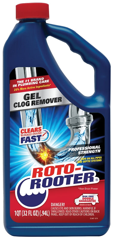 ROTO ROOTER Roto-Rooter 351403 Gel Clog Remover, Green/Yellow, Bleach, 32 oz PLUMBING, HEATING & VENTILATION ROTO ROOTER