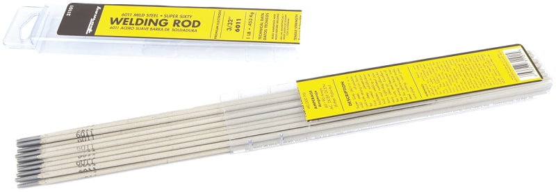 FORNEY Forney 31101 Stick Electrode, 88000 psi Tensile Strength, Applicable Materials: Mild Steel, 3/32 in Dia, 14 in L
