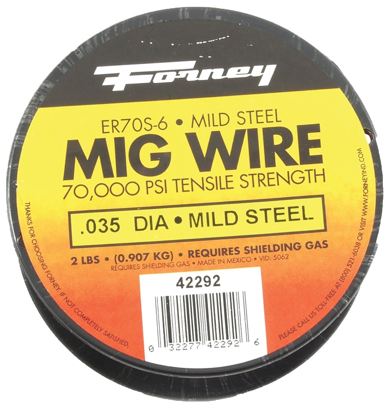 FORNEY Forney 42292 MIG Welding Wire, 0.035 in Dia, Mild Steel, 70,000 psi Tensile Strength
