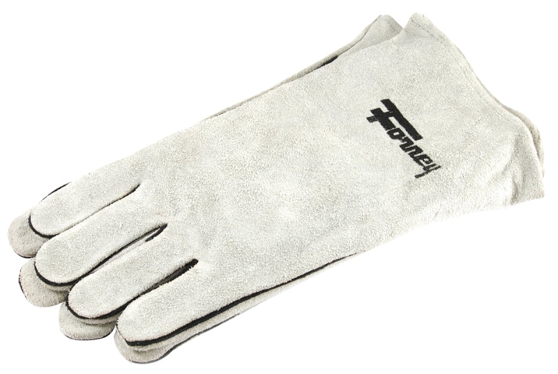 FORNEY ForneyHide 55200 Welding Gloves, Men's, L, 13-1/2 in L, Gauntlet Cuff, Leather Palm, Gray, Wing Thumb, Leather Back