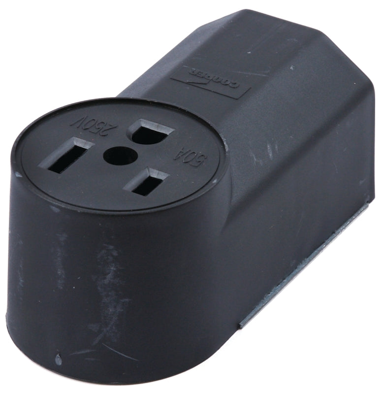 FORNEY Forney 58402 Electrical Receptacle, 125/250 V, 50 A, Black, 2-Pole