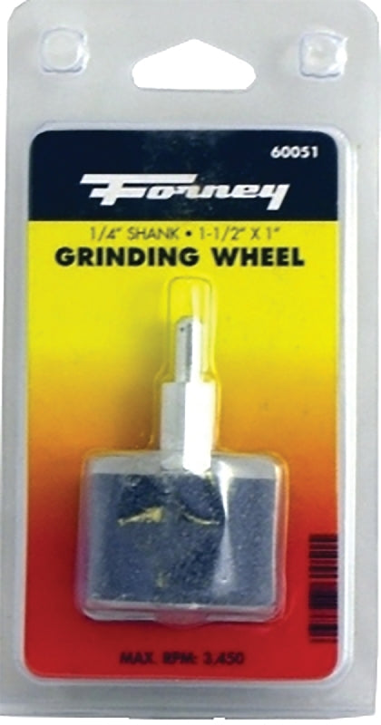 FORNEY Forney 60051 Grinding Wheel, 1 x 1-1/2 in Dia, 1/4 in Arbor/Shank, 60 Grit, Coarse, Aluminum Oxide Abrasive TOOLS FORNEY
