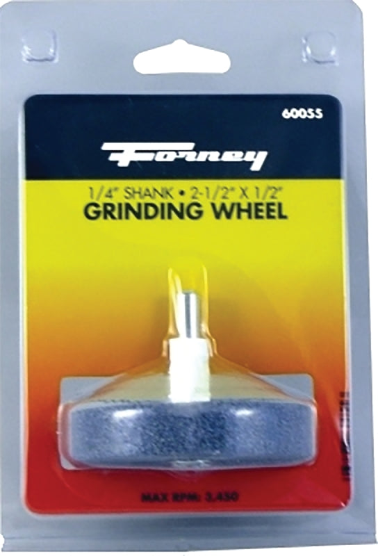 FORNEY Forney 60055 Grinding Wheel, 1/2 x 2-1/2 in Dia, 1/4 in Arbor/Shank, 60 Grit, Coarse, Aluminum Oxide Abrasive TOOLS FORNEY