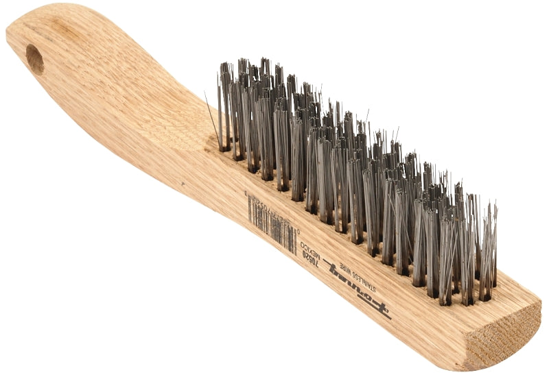 FORNEY Forney 70520 Scratch Brush, 0.014 in L Trim, Stainless Steel Bristle, 10-1/4 in OAL