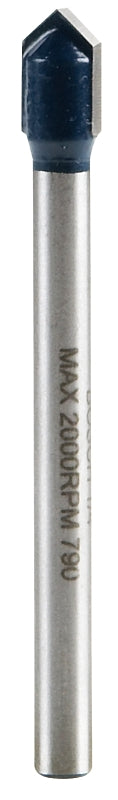 BOSCH Bosch GT300 Drill Bit, 1/4 in Dia, 2-1/4 in OAL, Glass Bit, 1/4 in Dia Shank, Flat Shank TOOLS BOSCH