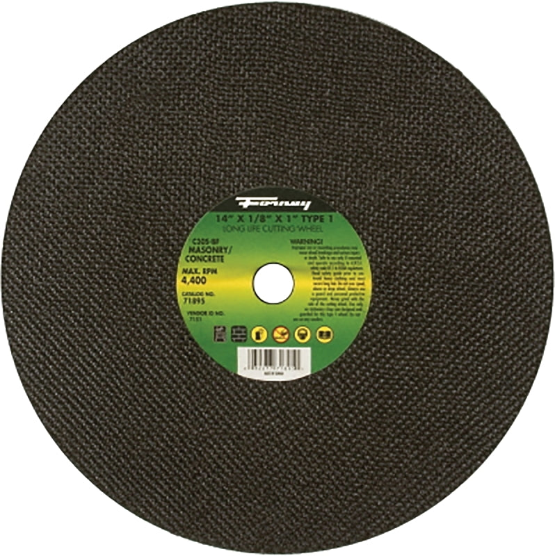 FORNEY Forney 71895 Cut-Off Wheel, 14 in Dia, 1/8 in Thick, 1 in Arbor, 20 Grit, Coarse, Silicone Carbide Abrasive TOOLS FORNEY