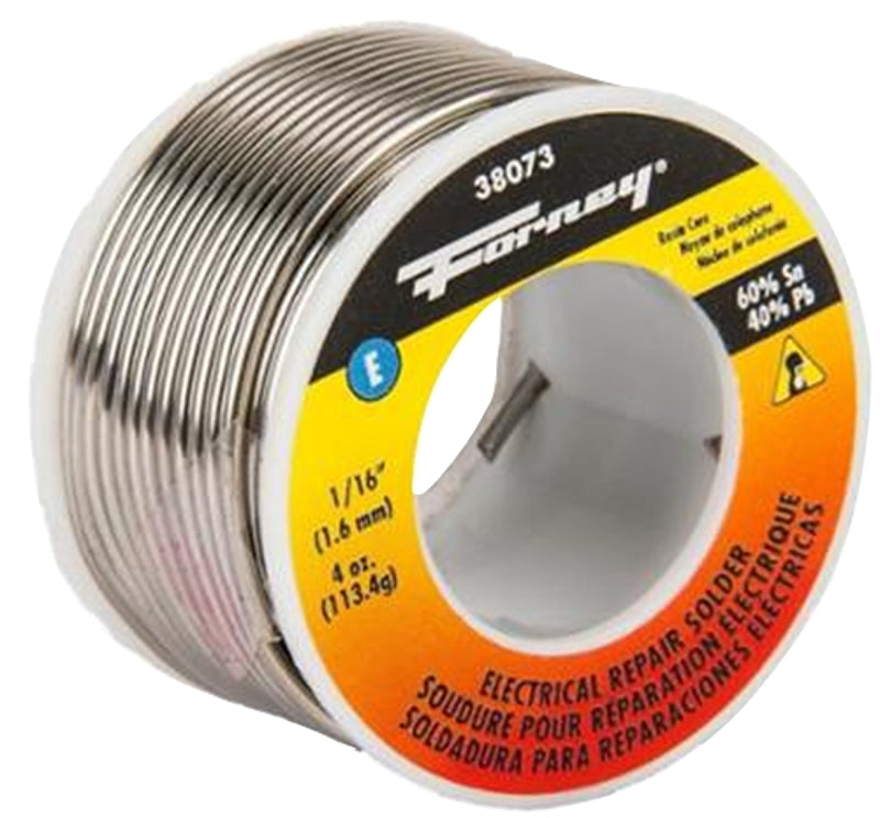 FORNEY Forney 38073 Solder, 4 oz, Solid, Silver/White, 375 deg F Melting Point