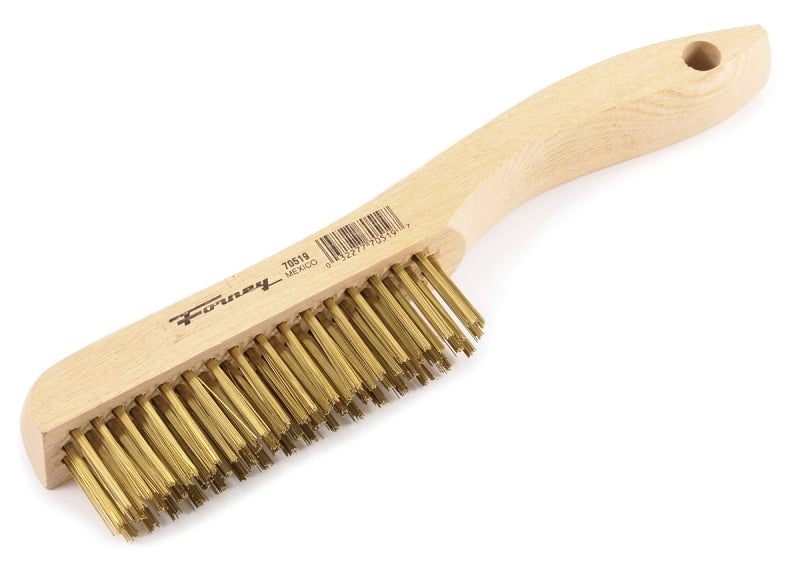 FORNEY Forney 70519 Scratch Brush, 0.012 in L Trim, Brass Bristle, 10-1/4 in OAL PAINT FORNEY