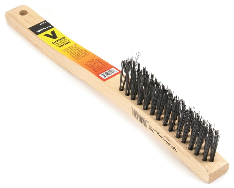 FORNEY Forney 70522 Scratch Brush, 1-1/4 in W Brush, Carbon Steel Bristle, 0.014 in L Trim, Wood Handle PAINT FORNEY
