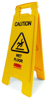 RUBBERMAID Rubbermaid FG611277 YEL Floor Sign, 11 in W, Yellow Background, Caution Wet Floor, English, French, Spanish HARDWARE & FARM SUPPLIES RUBBERMAID