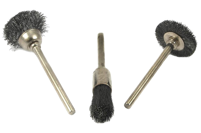 FORNEY Forney 60241 Wire Brush Set, 1/8 in Arbor/Shank, Impregnated Bristle, Nylon Bristle