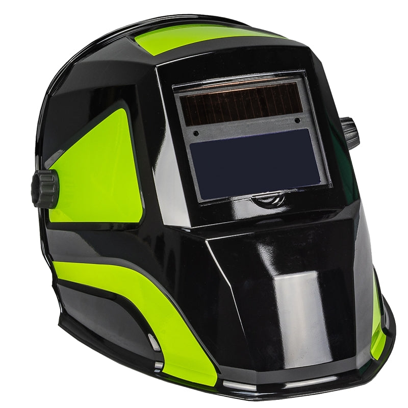 FORNEY Forney Easy Weld Velocity Series 55732 ADF Welding Helmet, 3-Point Ratchet Harness Headgear, UV/IR Lens, Black/Green