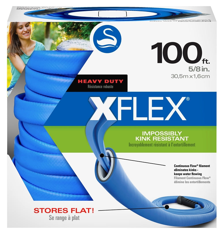 SWAN Swan XFlex CSNXF58100 Heavy-Duty Hose, 5/8 in, 100 ft L, Polymer, Blue