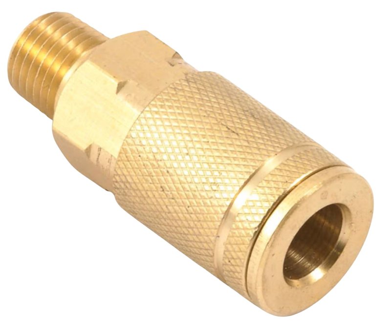 FORNEY INDUSTRIES Forney 75309 Coupler, Tru-Flate Style, 1/4 in, MNPT, Brass