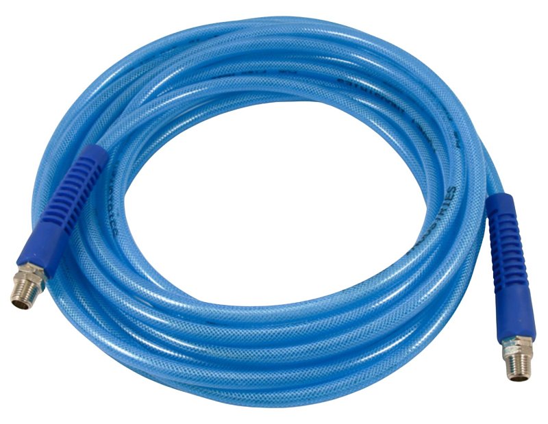 FORNEY INDUSTRIES Forney 75450 Flex Hose, 1/4 in ID, 25 ft L, MNPT, 210 psi Pressure, Polyurethane, Blue TOOLS FORNEY INDUSTRIES