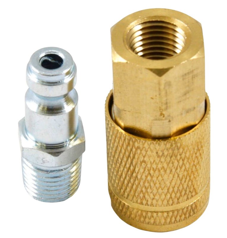 FORNEY INDUSTRIES Forney 75519 Plug and Coupler Set, Tru-Flate Style, 1/4 in, FNPT x MNPT, Brass/Steel TOOLS FORNEY INDUSTRIES