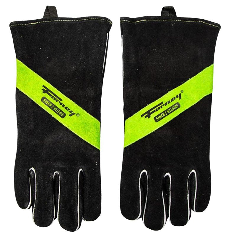FORNEY INDUSTRIES Forney Sinch Series 55112 Welding Gloves, L, Extended Gauntlet Cuff, Split Cowhide Leather Palm