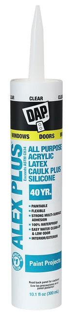 DAP DAP 18156 Caulk, Clear, -20 to 180 deg F, 10.1 fl-oz Cartridge PAINT DAP