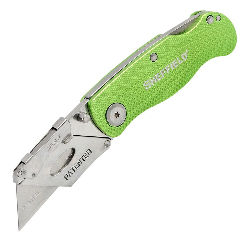 GREAT NECK Sheffield 12615 Utility Knife, 1-Blade, Hi-Viz Green Handle ELECTRICAL GREAT NECK