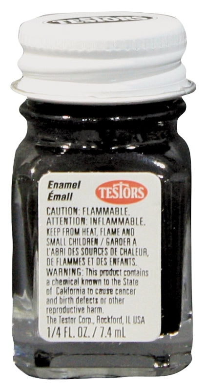 TESTORS Testors 1149TT Enamel Paint, Flat, Black, 0.25 oz, Bottle