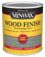 MINWAX Minwax Wood Finish 701104444 Wood Stain, Vintage Blue, Liquid, 1 qt
