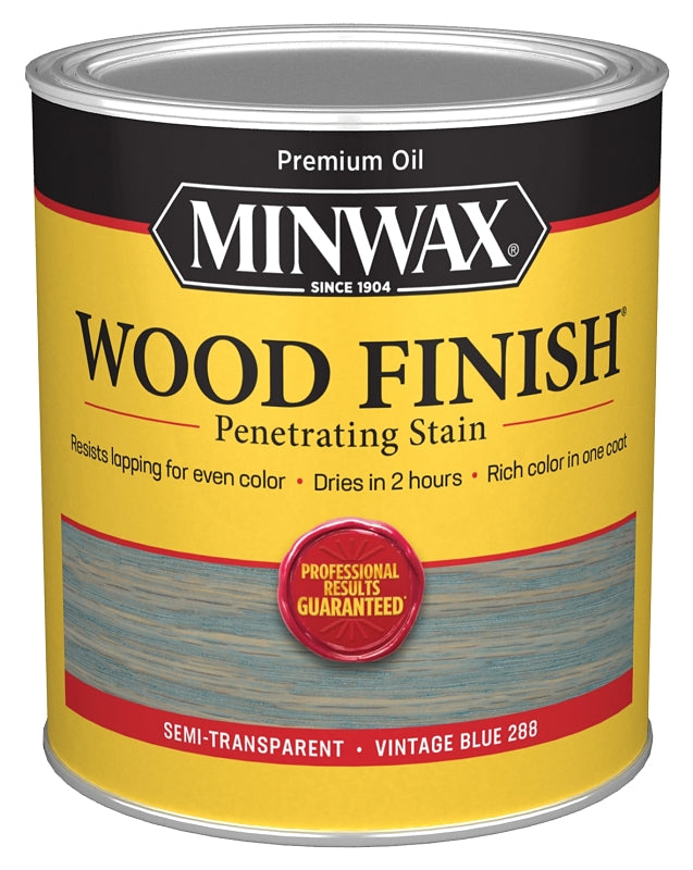 MINWAX Minwax Wood Finish 701104444 Wood Stain, Vintage Blue, Liquid, 1 qt