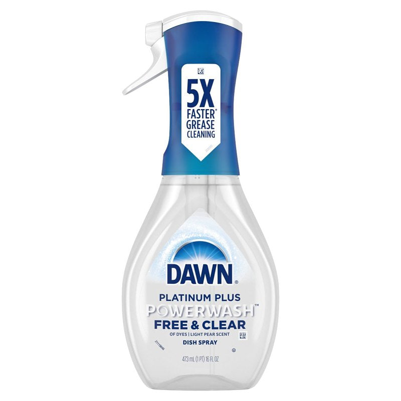 DAWN Dawn Platinum 65732 Dish Soap Spray, 16 oz, Liquid, Free and Clear Scent, Clear CLEANING & JANITORIAL SUPPLIES DAWN