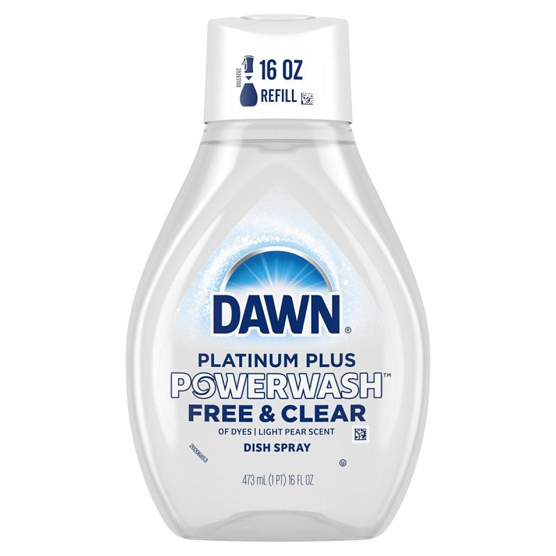 DAWN Dawn Powerwash 65739 Dish Soap Spray Refill, 16 oz, Liquid, Free and Clear Scent, Clear