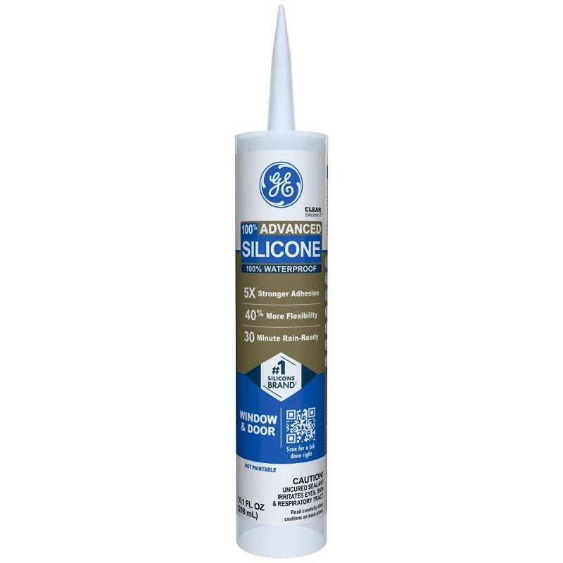 HENKEL CONSUMER ADHESIVES GE Advanced Silicone 2 2811092 Window & Door Sealant, Clear, 24 hr Curing, 10.1 fl-oz Cartridge PAINT HENKEL CONSUMER ADHESIVES