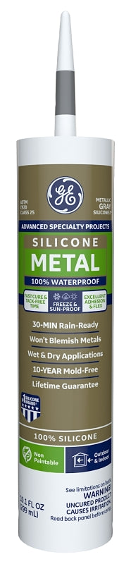HENKEL CONSUMER ADHESIVES GE Advanced Specialty Metal Silicone 2 2816710 Sealant, Light Gray, 24 hr Curing, 10.1 fl-oz Cartridge PAINT HENKEL CONSUMER ADHESIVES