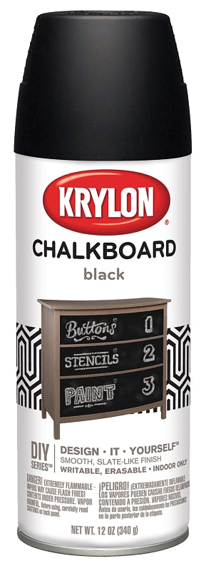 KRYLON Krylon I00807007 Chalkboard Spray Paint, Matte, Black, 12 oz, Can