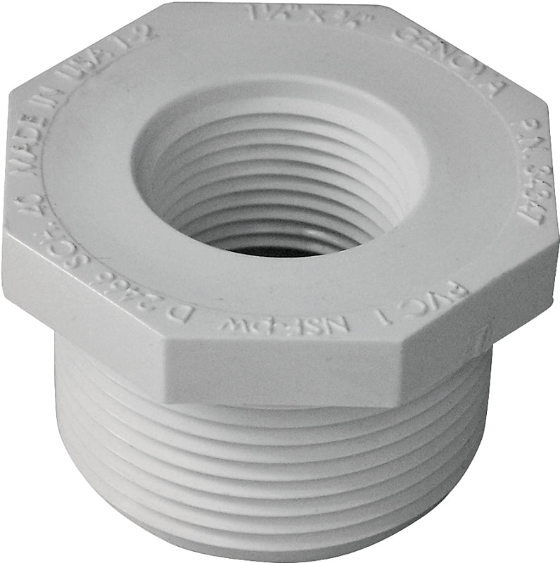 IPEX IPEX 435704 Reducing Bushing, 1-1/4 x 3/4 in, MPT x FPT, White, SCH 40 Schedule, 150 psi Pressure