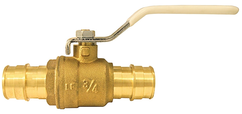 APOLLO Apollo EPXV34 Ball Valve, 3/4 in Connection, Barb, 200 psi Pressure, Quarter-Turn Lever Actuator, Brass Body