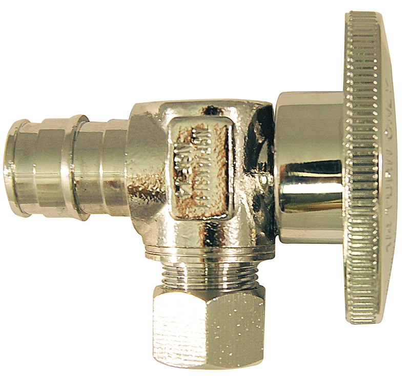 APOLLO Apollo EPXVA1238C Angle Stop Valve, 1/2 x 3/8 in Connection, PEX x Compression, 200 psi Pressure, Brass Body PLUMBING, HEATING & VENTILATION APOLLO