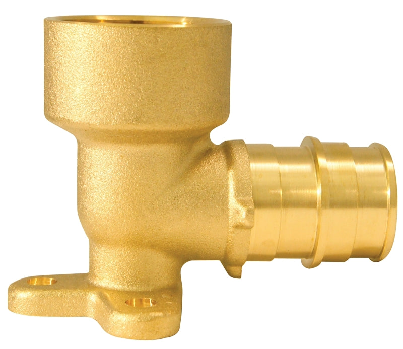 APOLLO Apollo ExpansionPEX Series EPXDEE34 Drop Ear Pipe Elbow, 3/4 in, Barb x FNPT, 90 deg Angle, Brass, 200 psi Pressure
