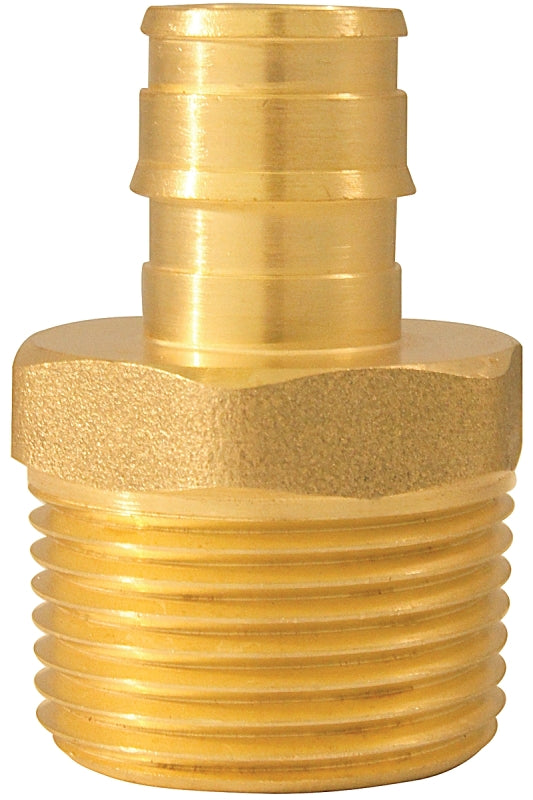 APOLLO Apollo ExpansionPEX Series EPXMA1234 Reducing Pipe Adapter, 1/2 x 3/4 in, Barb x MNPT, PEX-A, Brass, 200 psi Pressure PLUMBING, HEATING & VENTILATION APOLLO