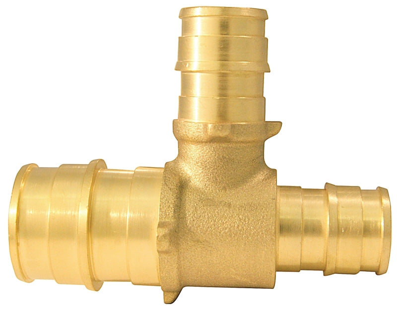 APOLLO Apollo Expansion Series EPXT341212 Reducing Pipe Tee, 3/4 x 1/2 x 1/2 in, Barb, PEX-A, Brass, 200 psi Pressure