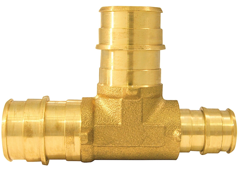 APOLLO Apollo Expansion Series EPXT341234 Reducing Pipe Tee, 3/4 x 1/2 x 3/4 in, Barb, Brass, 200 psi Pressure