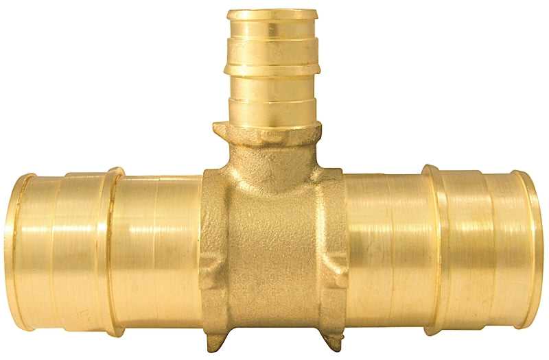 APOLLO Apollo Expansion Series EPXT1112 Pipe Tee, 1 x 1/2 in, Barb, PEX-A, Brass, 200 psi Pressure