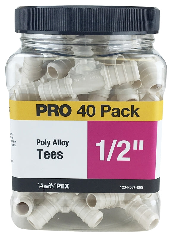 APOLLO Apollo PXPAT1240JR Pipe Tee, 1/2 in, Barb, PEX-B, Plastic, Black, 200 psi Pressure PLUMBING, HEATING & VENTILATION APOLLO
