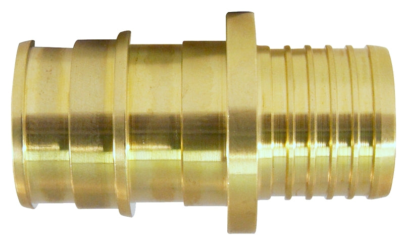 APOLLO Apollo ExpansionPEX Series EPXBC1212 Coupling, 1/2 in, Barb, PEX-A, Brass, 200 psi Pressure