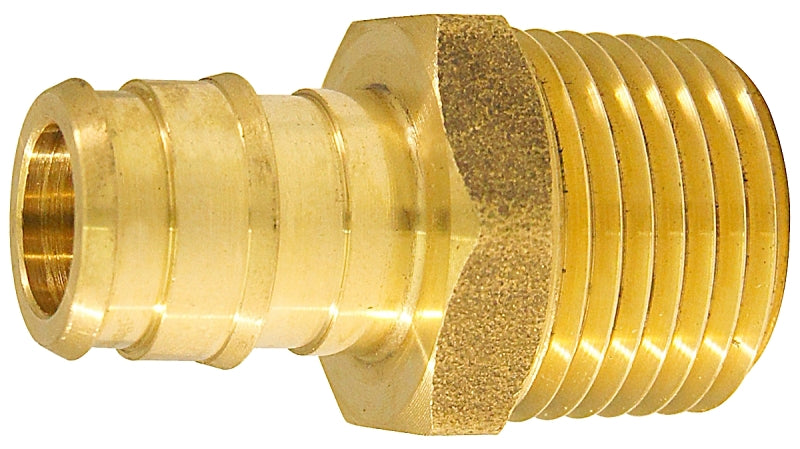 APOLLO Apollo EPXMA1212 Pipe Adapter, 1/2 in, PEX Barb x MPT, PEX-A, Brass, 200 psi Pressure PLUMBING, HEATING & VENTILATION APOLLO