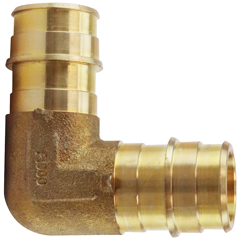 APOLLO Apollo ExpansionPEX Series EPXE3434 Pipe Elbow, 3/4 in, Barb, PEX-A, 90 deg Angle, Brass, 200 psi Pressure