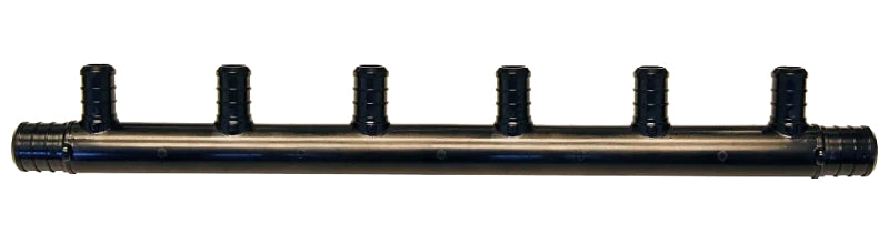 APOLLO Apollo PXPA6PTO Manifold, 1.76 in OAL, 3/4 in Inlet, 6-Outlet, 1/2 in Outlet, Polyalloy, Black PLUMBING, HEATING & VENTILATION APOLLO
