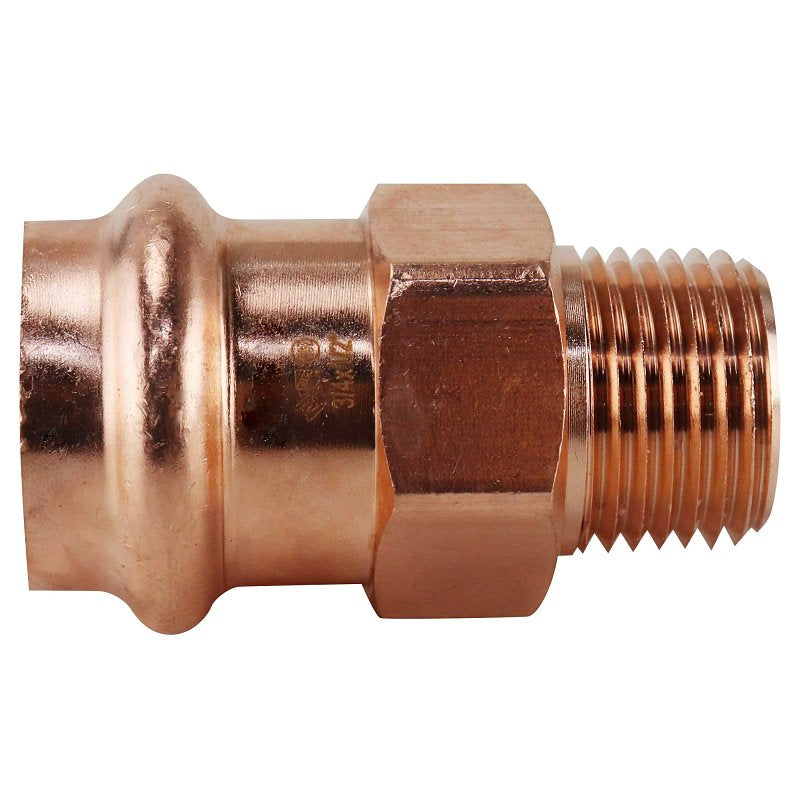 APOLLO Apollo XPRMA3412 Adapter, 3/4 x 1/2 in, MPT x Press-Fit, Copper, 300 psi Pressure PLUMBING, HEATING & VENTILATION APOLLO