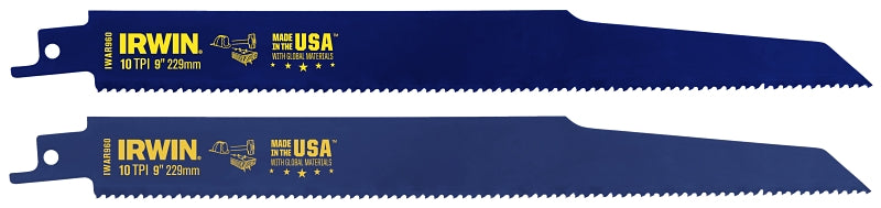IRWIN Irwin 2018874 Reciprocating Saw Blade, 0.865 in W, 9 in L, 10 TPI, HSS Cutting Edge TOOLS IRWIN