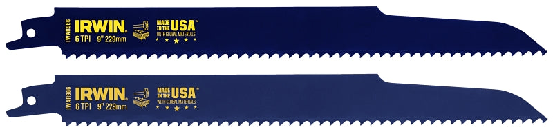 IRWIN Irwin 2018873 Reciprocating Saw Blade, 0.865 in W, 9 in L, 6 TPI, HSS Cutting Edge TOOLS IRWIN