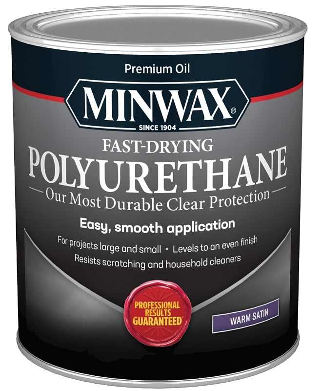 MINWAX Minwax 63010444 Polyurethane, Oil Base, Clear, Liquid, 1 qt Can, 0.86 Specific Gravity